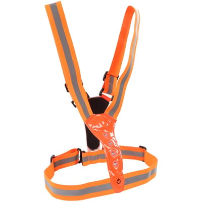 Gilet Réfléchissant LED Équipement de Course Bande 3 Modes d'Éclairage Protection Réfléchissante à 360 degrés Sécurité Réfléchissant orange