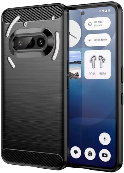 Silicone TPU gel zwart hoesje Carbon - Hoesje geschikt voor de Nothing Phone 3a