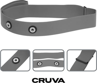 Cruva Universele Borstband Grijs - Geschikt voor Garmin/Polar/Wahoo TICKR - Band voor Hartslagmeter - Universele borstband - Hardlopen - Fitness - Elastisch - Makkelijk in gebruik - Unisex