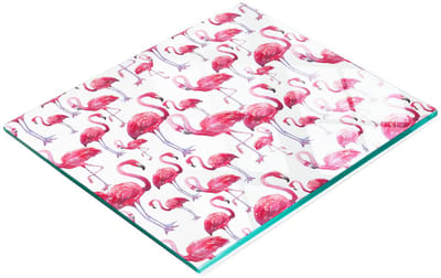 Multifunctionele decoratieve snijplank voor de keuken, geharde flamingo's, 60x52 cm