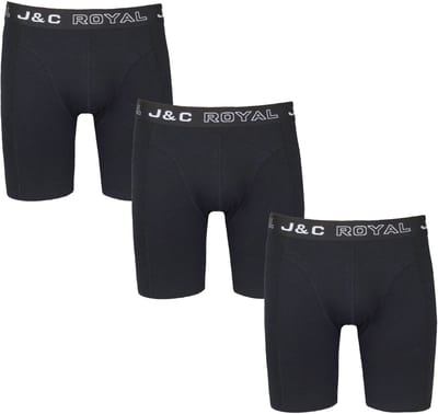 3-PACK LUXE EN ELASTISCHE HERENBOXERSHORT MET LANGE PIJPEN J&C - maat M