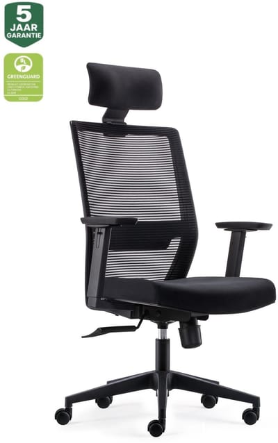 BENS 851H-Eco-2 - Ergonomische bureaustoel - Bureaustoelen voor volwassenen - Kantoorstoel - Zwart - Verstelbare lendensteun - GREENGUARD GOLD - ARBO normen