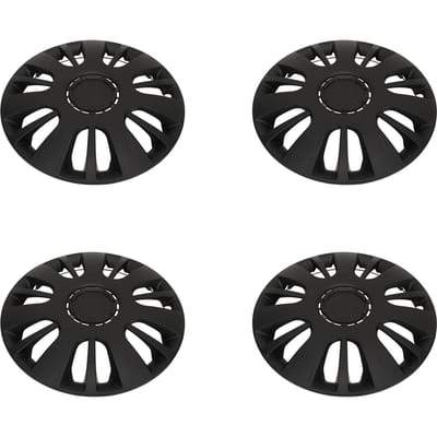 4 Pièces Enjoliveur Automobile 14 Pouces Noir Mat Enjoliveur de Roue Protection de Jante Couvercle Garniture pour Voitures Camions Fourgonnettes black