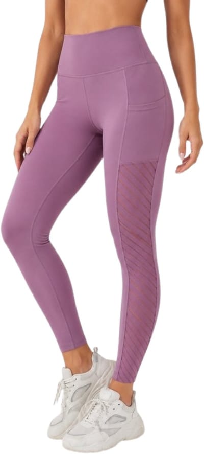 SparkNine Novawave sportlegging dames - squatproof - ademend - met zakken - S - roze - mesh panelen - elastisch & stijvol