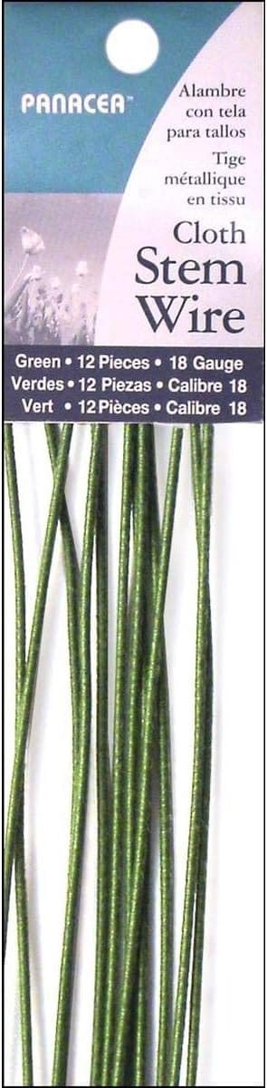 Bloemendraad Katoen Overzogen 18 Gauge 45 cm Groen - Set van 12 stuks