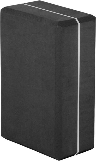 Yoga block groot zwart met grijze strepen 226x140x76mm EVA schuim
