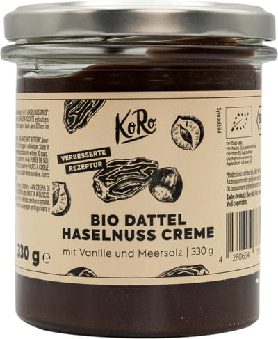 KoRo Bio dadel hazelnootpasta - veganistische notencreme - 330 g