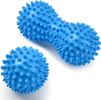 Set van 2 Kleine Stekelige Massageballen voor Spierontspanning en Pijnverlichting, Ideaal voor Voeten, Rug, Nek en Handen
