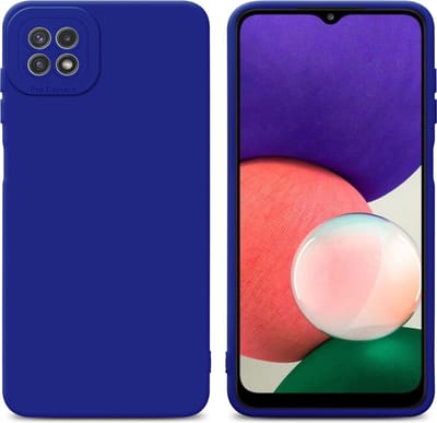 Cadorabo Hoesje geschikt voor Samsung Galaxy A22 5G in FLUID BLAUW - Beschermhoes gemaakt van flexibel TPU silicone Cover Fluid Case