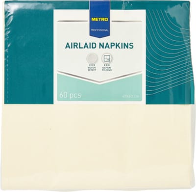 Servetten - 40 cm - Airlaid - cream - 60 stuks