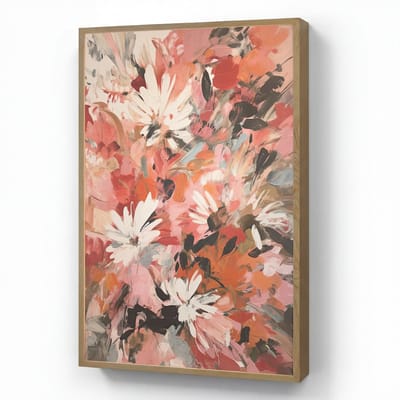 Wandlamp 60x90 cm - Oplaadbaar - Bloemen - Kunst - Abstract - Verf - Wandlampen binnen woonkamer - Slaapkamer lamp - Decoratieve nachtlamp - Vloerlamp draadloos