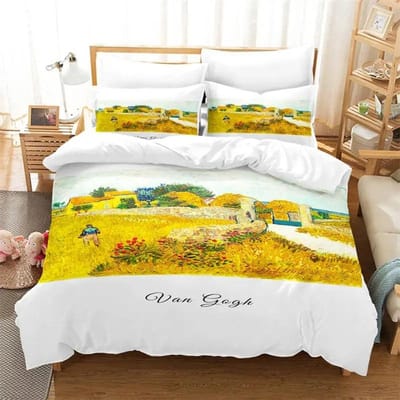 Sterrennacht Van Gogh Dekbedovertrek Set Queen Size, Olieverf Beroemd Modern Klassiek Lucht Ster Kunst, Decoratieve 3-delige Beddengoedset 155x220cm