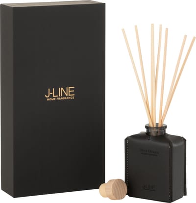 J-Line geurstokjes - Black Diamond - leder - zwart - 100ml