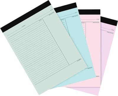 Schrijfblokken Set - Notitieblokken Papier - Studie Werk - 45 Vel Per Blok - A4 Formaat - Meerkleurig