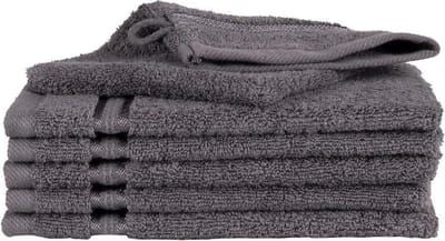 Homéé washandjes Ruche antraciet 16x24cm gekamde katoen 550g. m² 6 stuks