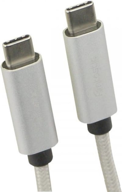 Fontastic 251221 Oplaadkabel-Datakabel USB-C naar USB-C - 1 meter - Zilver