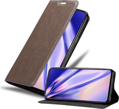 Cadorabo Hoesje geschikt voor LG V60 ThinQ in KOFFIE BRUIN - Beschermhoes met magnetische sluiting, standfunctie en kaartvakje Book Case Cover Etui