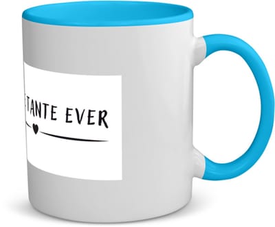 Akyol - beste tante ever koffiemok - theemok - blauw - Tante - aunt - leuk cadeau voor je tante - 350 ML inhoud
