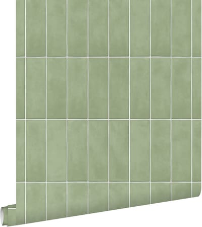 ESTAhome behang tegelmotief groen - 50 x 900 cm - 131540