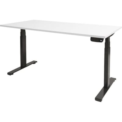 Zit Sta Bureau - T-poot Elek 120x80 krijtwit -zwart frame