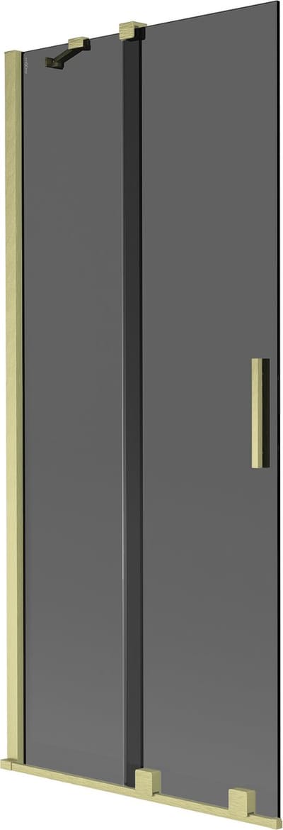 Mexen Velar badwand 2-vleugelig schuifbaar 80 x 150 , grafiet, goud - 896-080-000-41-50