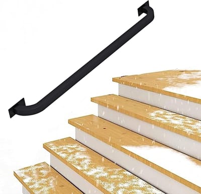 Smeedijzeren Trapleuning - Handgreeprail Muurbevestiging - Veiligheid Buiten Trap - Sterk Duurzaam Materiaal - 210cm Lengte