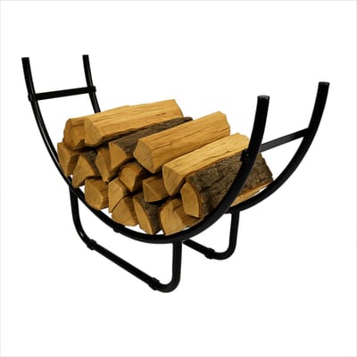 BEGRYF Houtrek - Metaal - Haardhoutrek - Zwart - Houtopslag voor open haard - 93x50x58 cm