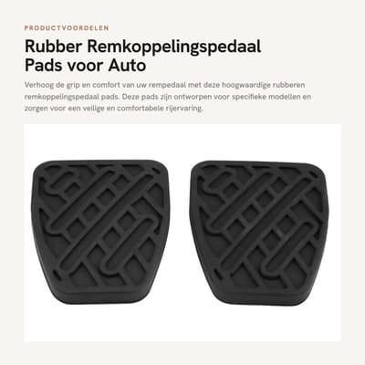 Dailygoods- Remkoppelingspedaal Rubber - 1 Paar - Voor 2007-2016 - Zwart - 77mm/60mm/9mm - OE-nummer 46531JD00A - Rempedaal