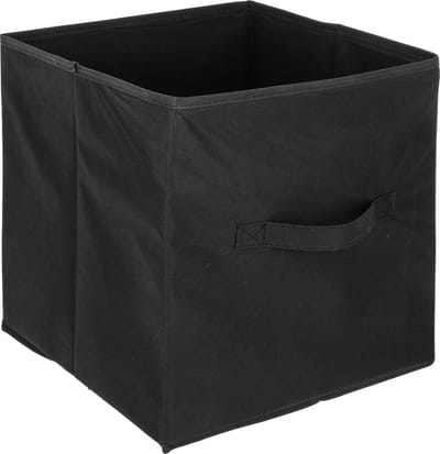 5Five Opbergmand/kastmandje - Zwart - 31 x 31 x 31 cm - 29 liter - Vakkenkast manden - Stof met versterkte bodem - Opvouwbaar