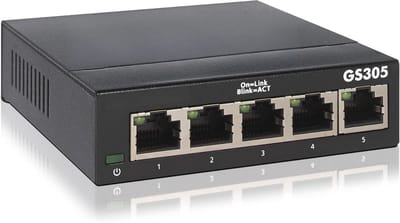DnA® Internet Splitter - Netwerk Switch - Netgear Switch - Splitter Internetkabel - Netwerk Splitter - Zwart - 11cm x 10cm x 3cm