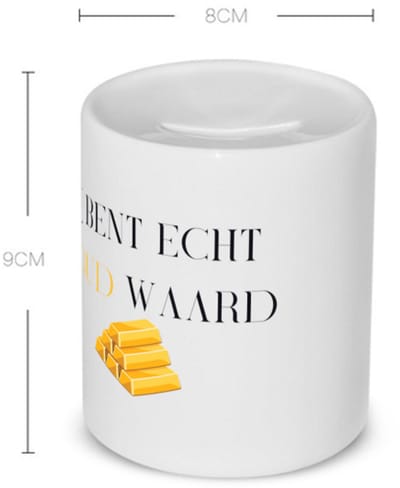 Akyol - jij bent echt goud waard Spaarpot - Collega - cadeau collega - cadeau - bedankt cadeau collega - 350 ML inhoud