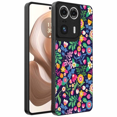 Geschikt voor Motorola Edge 50 Ultra Telefoonhoesje met bloemen opdruk - TPU backcover case flower design - Smartphonica geschikt voor Motorola Edge 50 Ultra