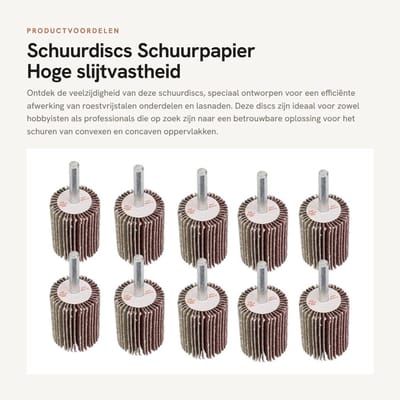 Dailygoods - Schuurdiscs - Schuurpapier - Hoge slijtvastheid - 30 x 40 x 6 mm - Voor roestvrij staal - Ideaal voor lassen en convexe oppervlakken - Ge...