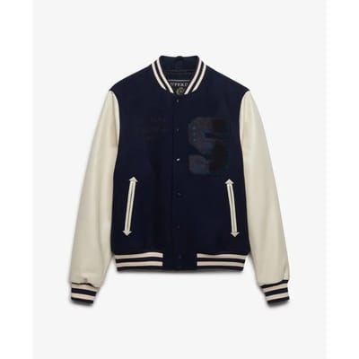 Superdry Vintage Patched Varsity Jas Blauw S Man