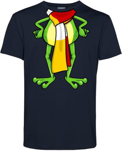 T-shirt Oeteldonk Sjaal Kikker | Carnavalskleding heren dames | Carnaval kostuum | Foute Party | Navy | maat XS