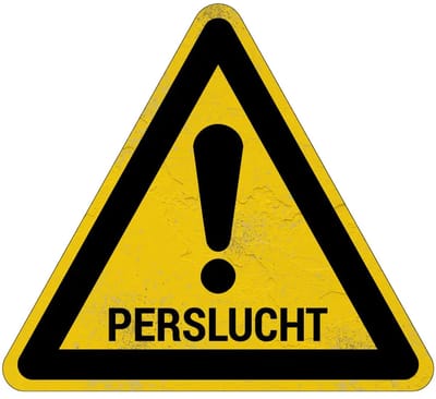 Perslucht waarschuwingsbord | Sign Again materiaal | 40 cm