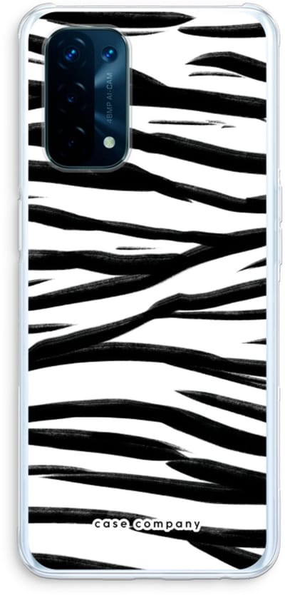 Case Company® - Hoesje geschikt voor Oppo A74 5G hoesje - Zebra pattern - Soft Cover Telefoonhoesje - Bescherming aan alle Kanten en Schermrand