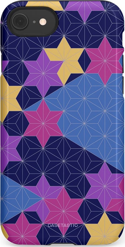 Casetastic Hoesje Geschikt voor Apple iPhone 7/8/SE - Stijlvolle Beschermende Duo-layer Case - Sterrenlijn