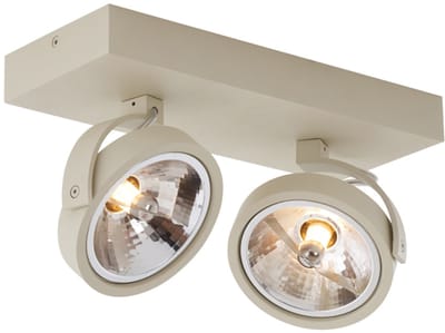 QAZQA go - Moderne Plafondspot | Spotje | Opbouwspot - 2 lichts - L 30 cm - Beige - Woonkamer | Slaapkamer | Keuken