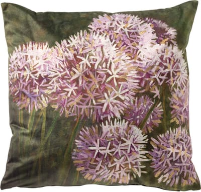 Dutch Decor DIANTHE - kussenhoes 45x45 cm - bloemenprint - Orchide Ice - paars, groen - met rits - zonder binnenkussen