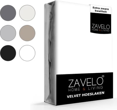 Zavelo Flanel Velvet Hoeslaken Wit - 2-persoons (140x200 cm) - 100% Velvet - Super Zacht - Hoge 30cm Hoek