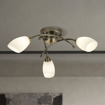 Searchlight Fantastische plafondlamp OPERA, 3-li, antiek mess.