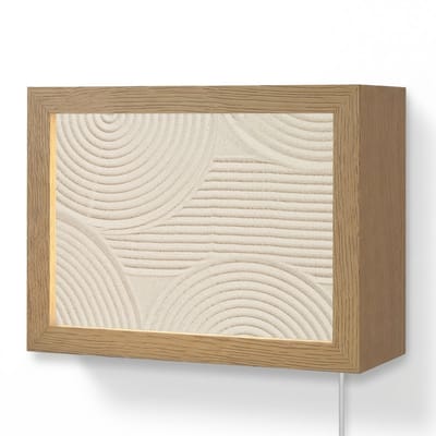 Wandlamp 20x15 cm - Oplaadbaar - Patroon - Abstract - Wit - Wandlampen binnen woonkamer - Slaapkamer lamp met kabel - Decoratieve nachtlamp - Vloerlamp snoer
