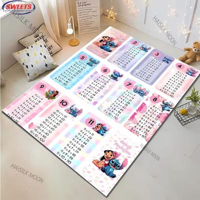 Tafel van Vermenigvuldiging Wiskunde Vloerkleden voor Woonkamer Slaapkamer Kinder Speelkamer Klaslokaal, Educatief Tapijt voor Kinderen, Cadeaus voor Kinderen 80x140cm (31x55in)