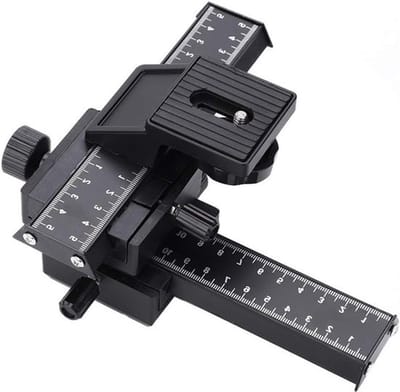 4-Way Macro Focus Rail Slider met 1/4" Bevestigingsschroef voor Close-Up Fotografie en Camera Positionering