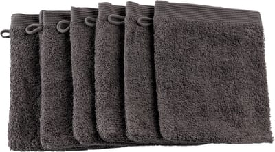 Casilin - Como - Washandjes 6 stuks Hotelkwaliteit - 100% katoen - Zacht en Absorberend - Donkergrijs