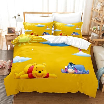 Winnie de Poeh Beer Beddengoed Sets Dekbed Quilt Bedsprei Dekbedovertrek Kussensloop 2-3 Stuks Sets Kinderen Volwassen Maat EU King 240x220cm