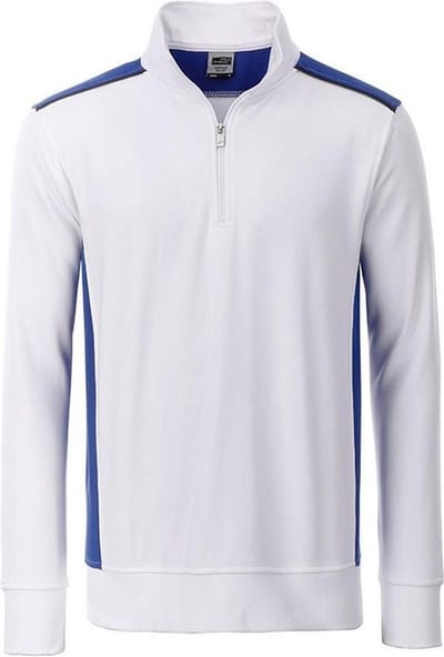 James and Nicholson Uniseks werkkleding Half-Zweetniveau 2 (Wit/royaal blauw)