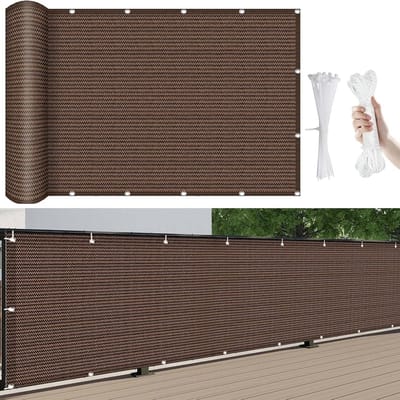 Balkon Beglazing 600x200 cm Bruin - UV-bestendig Privacy Scherm voor Tuin en Terras