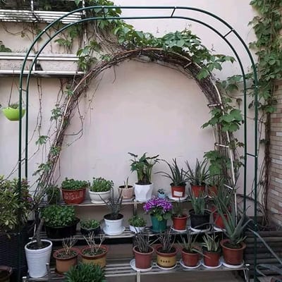 Metalen Rozenboog - Tuinboog Pergola - Klimplanten Steunen - Corrosiebestendig PE-coating - 280x220x25cm - Groen